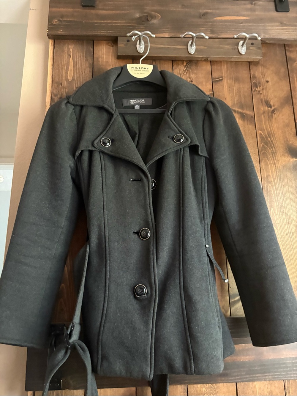 Kenneth Cole Reaction Women's Black Tailored Peacoat